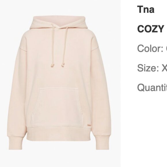 Cozy AF Boyfriend Pink Hoodie XS TNA Aritzia - Picture 3 of 7